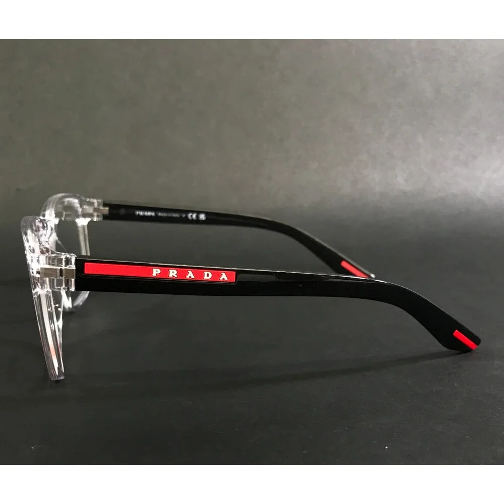 Prada Linea Rossa Eyeglasses Frames VPS06P 2AZ-1O1 Crystal Clear Black 57-18-145